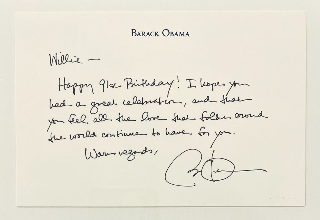 Barack Obama Handwritten &amp; Signed Birthday Letter to Willie Mays. Mays Estate1