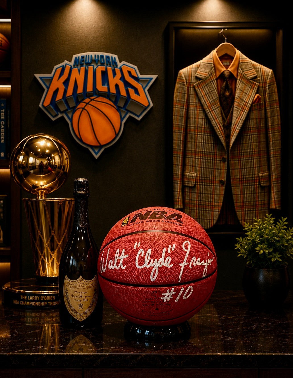 Walt Clyde Frazier Signed &amp; Inscribed Basketball, New York Knicks. Auto JSA4