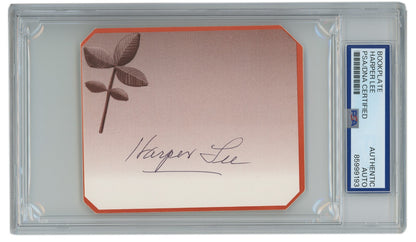 Harper Lee Signed Bookplate Autograph. PSA1