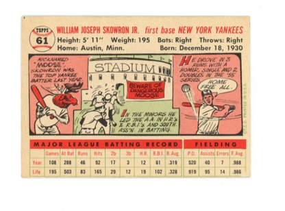1956 Topps Bill Skowron White Back1