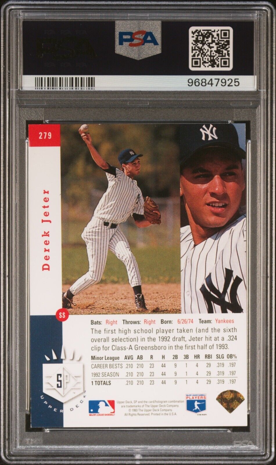 1993 Upper Deck SP Derek Jeter. 