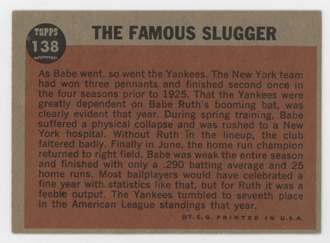 Babe Ruth 1962 Topps 