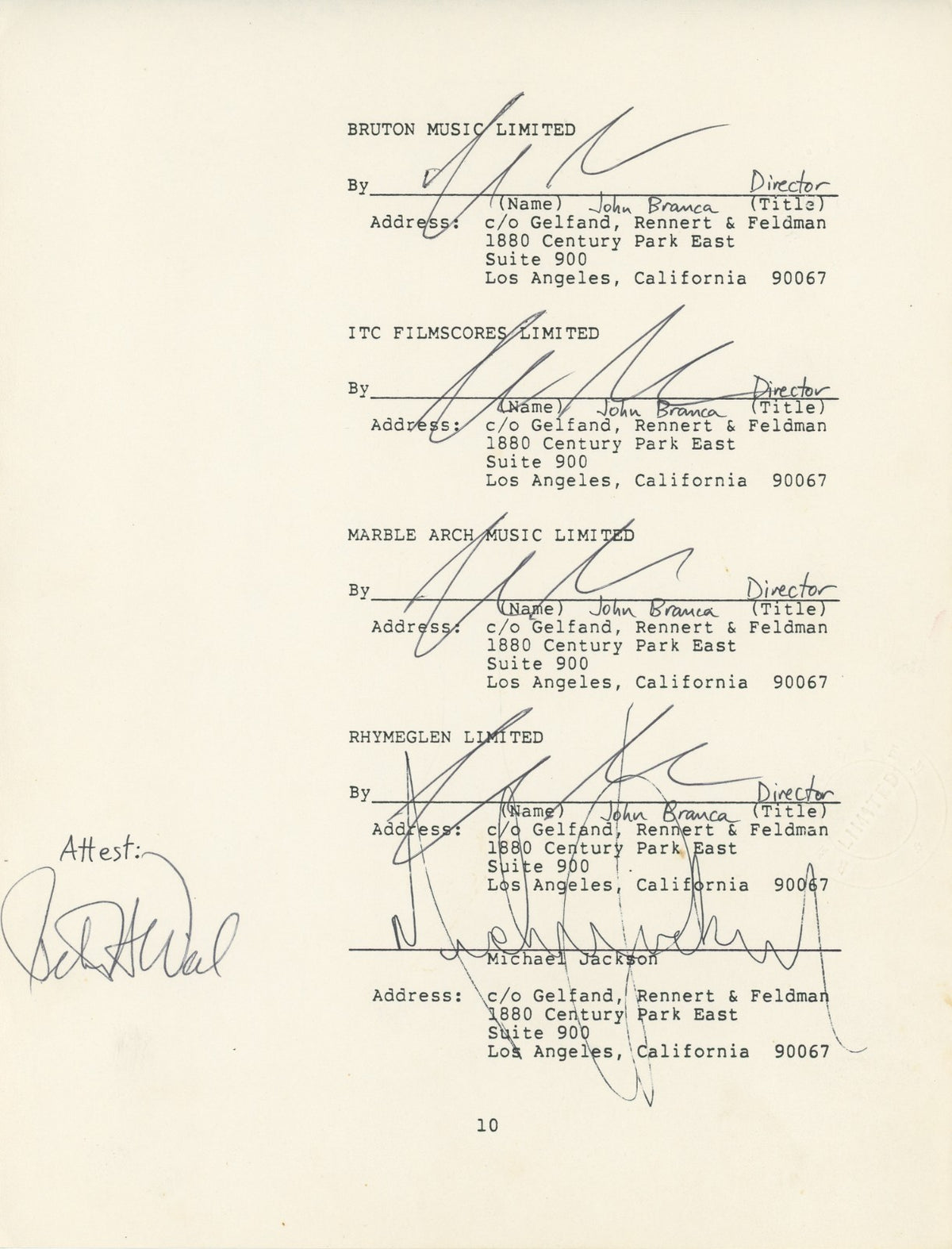 Michael Jackson Signed 1985 Beatles Music Catalog Purchase Document6