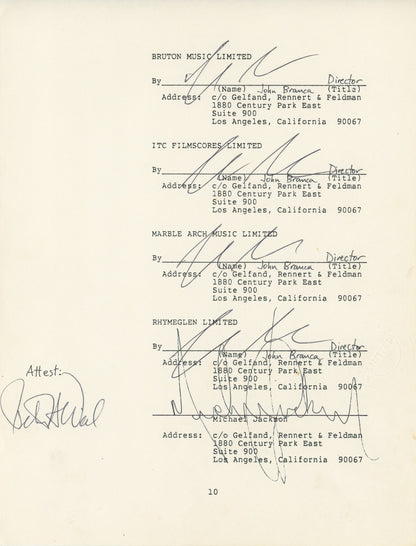 Michael Jackson Signed 1985 Beatles Music Catalog Purchase Document6