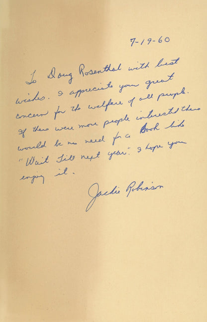 Jackie Robinson Signed &amp; Inscribed First Edition, Wait Till Next Year.1
