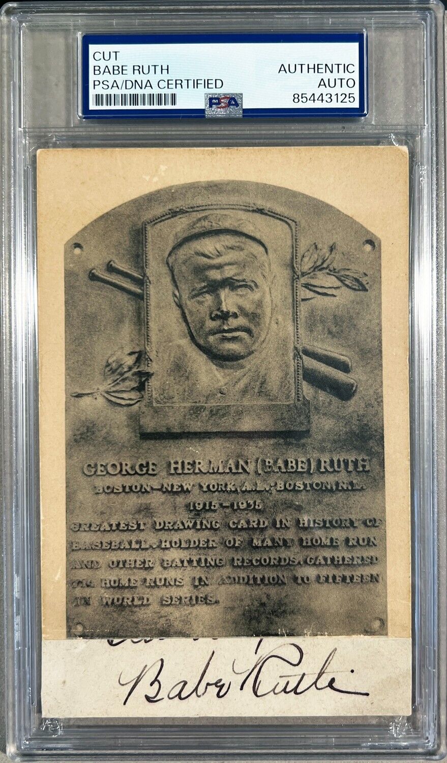 Babe Ruth Autograph on 1940s Hall of Fame Postcard. PSA – BC Vintage