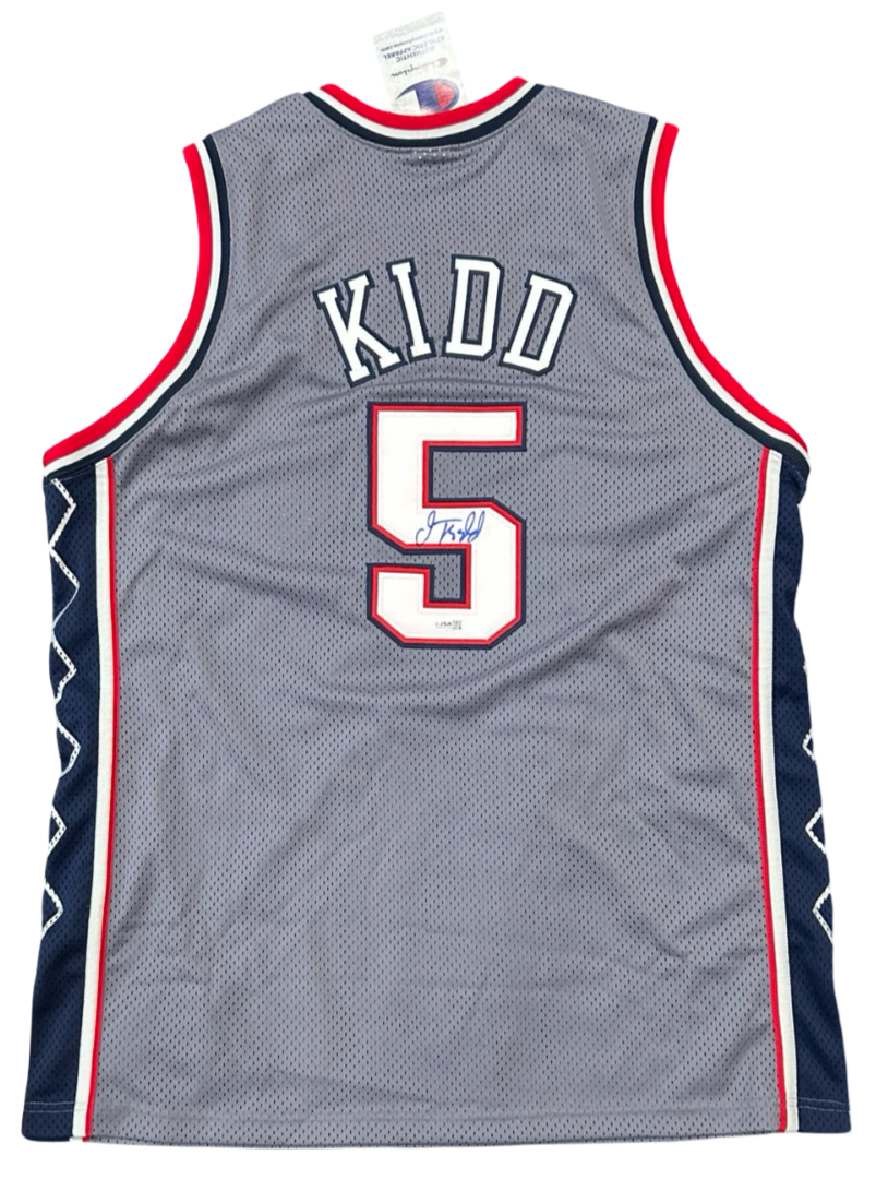 Jason Kidd New Jersey Nets Signed Jersey, Champion Authentic. NWT Size 48. JSA1