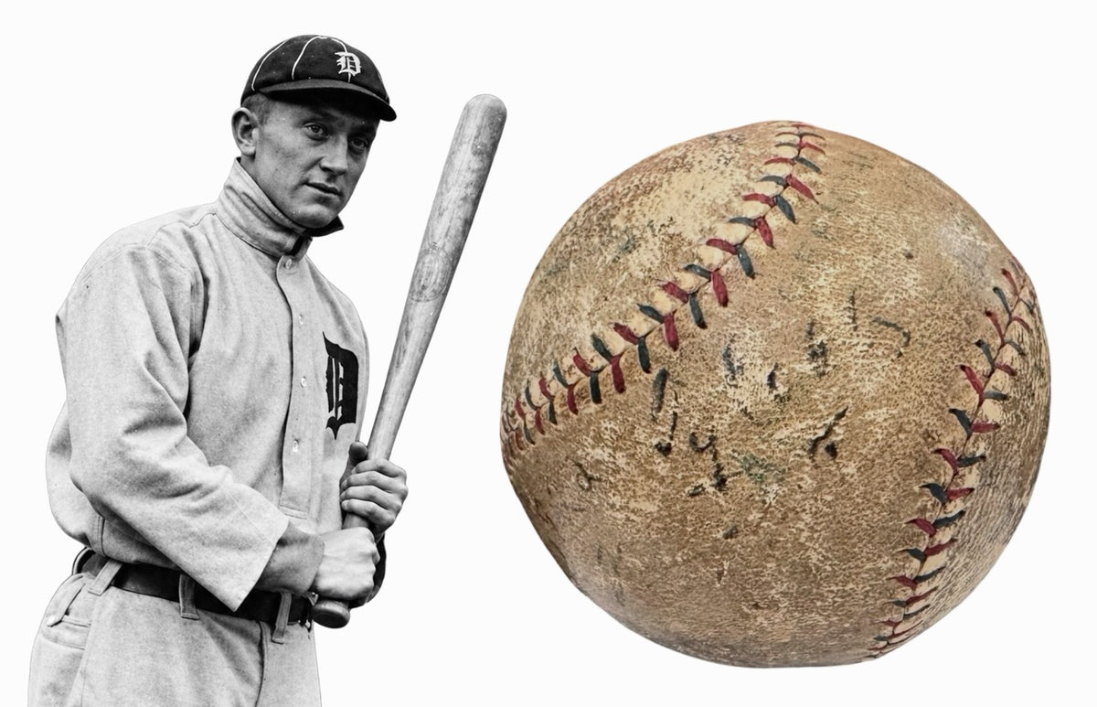 Rare Ty Cobb Single Signed &amp; Inscribed Baseball, 1922 Playing Days. Auto PSA0