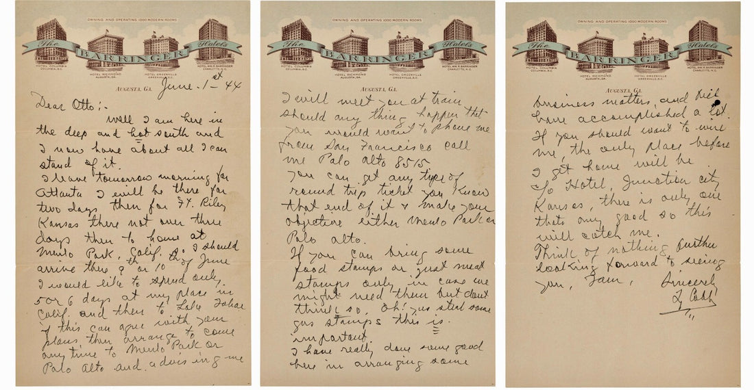 Ty Cobb Handwritten &amp; Signed Autograph Letter. ALS Auto Beckett BAS1