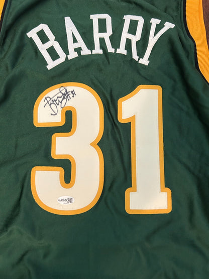 2001 Brent Barry Game Worn Jersey, Signed. Seattle Supersonics Reebok 48 +4. JSA1