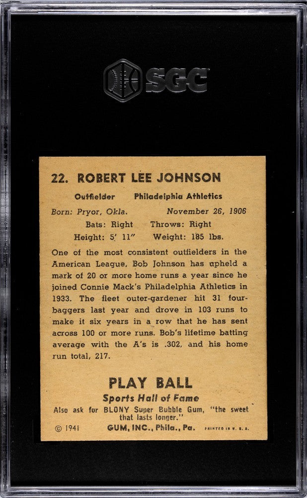 Robert "Indian Bob" Johnson 1941 Play Ball 