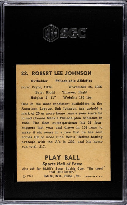 Robert "Indian Bob" Johnson 1941 Play Ball 