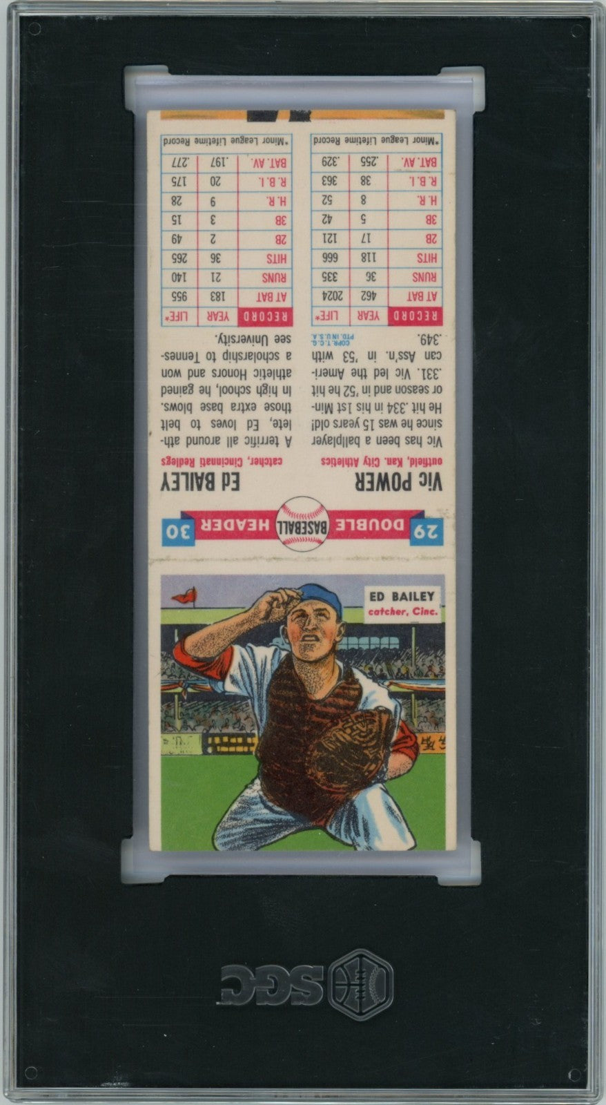 1955 Topps Double Headers Vic Power Ed Bailey 