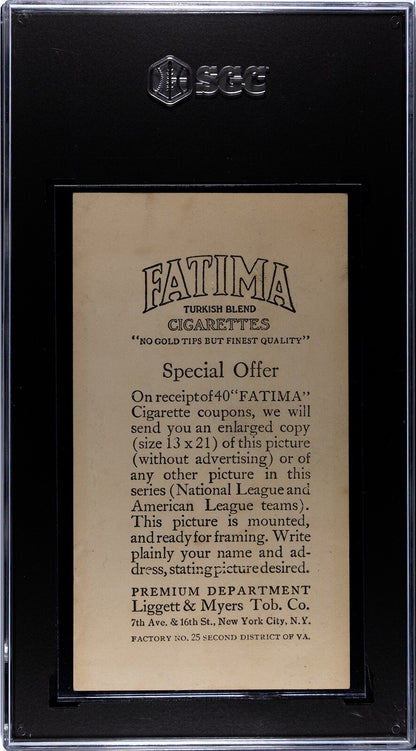 1913 Fatima T200 Philadelphia Nationals. Grover C Alexander. SGC 31
