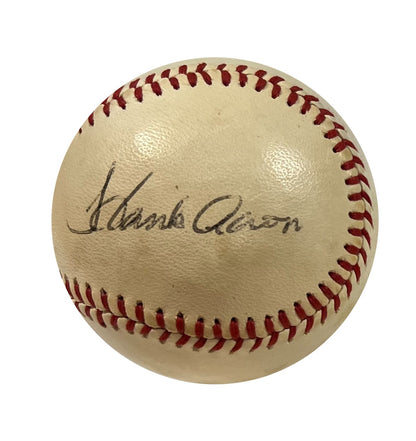 Roger Maris Hank Aaron Signed Baseball, Homerun Kings, Record Breakers. PSA5