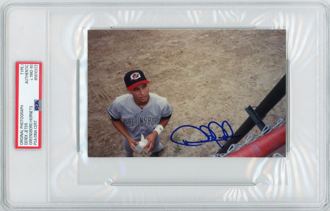 1992 93 Derek Jeter Signed Pre Rookie Original Photograph. PSA Type 1 Photo0