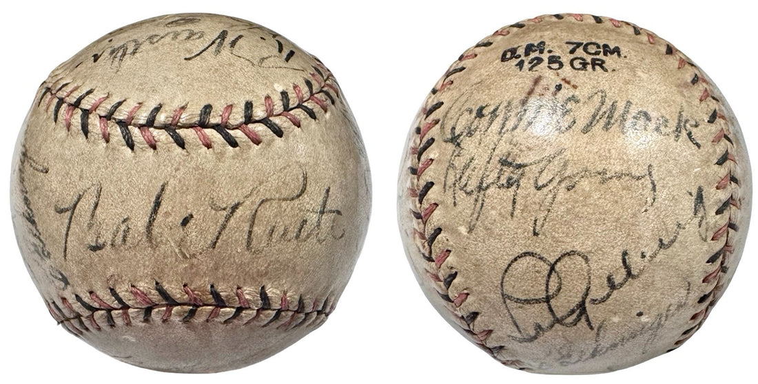 1934 Tour of Japan Signed Baseball, Ruth &amp; Gehrig. Auto PSA JSA0