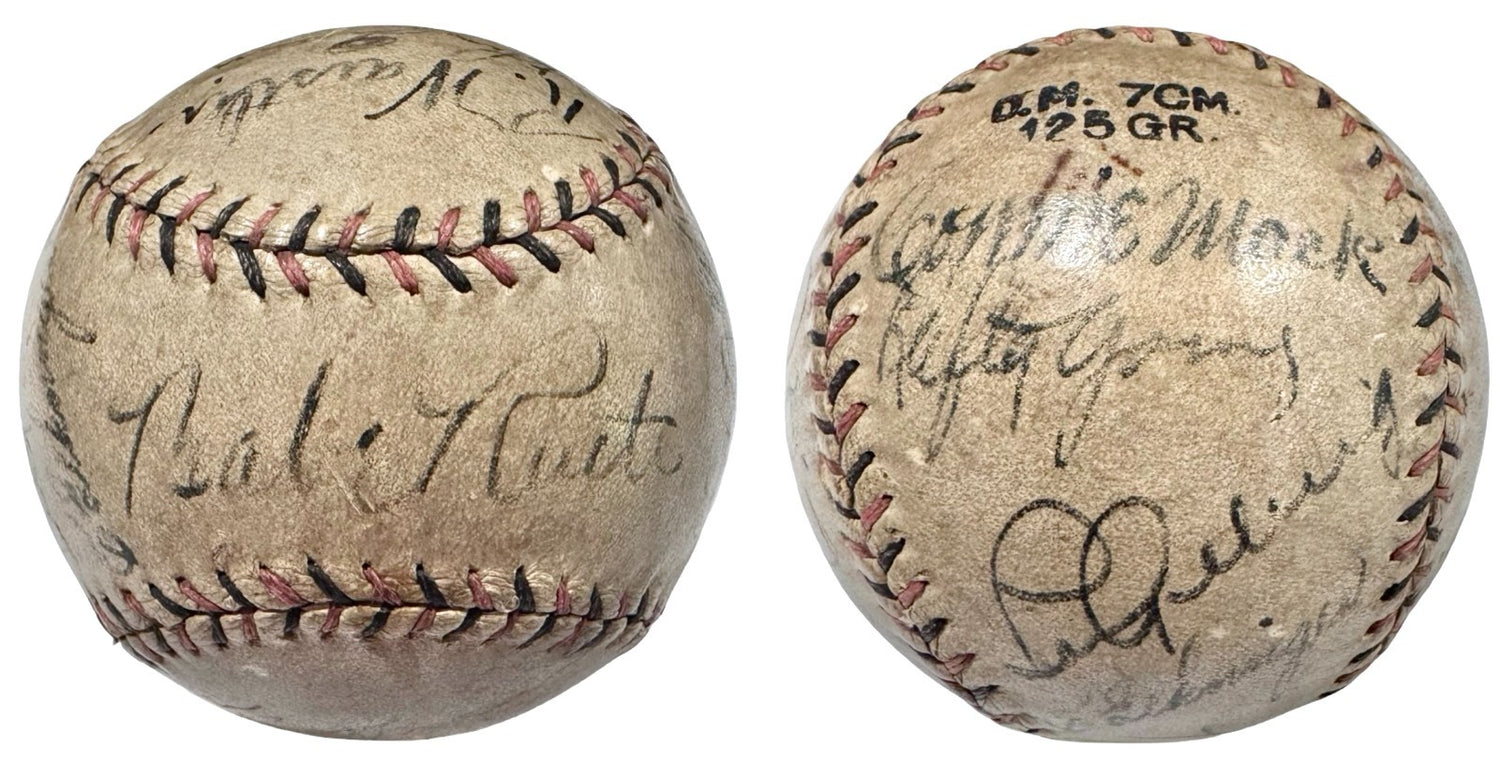 1934 Tour of Japan Signed Baseball, Ruth &amp; Gehrig. Auto PSA JSA0