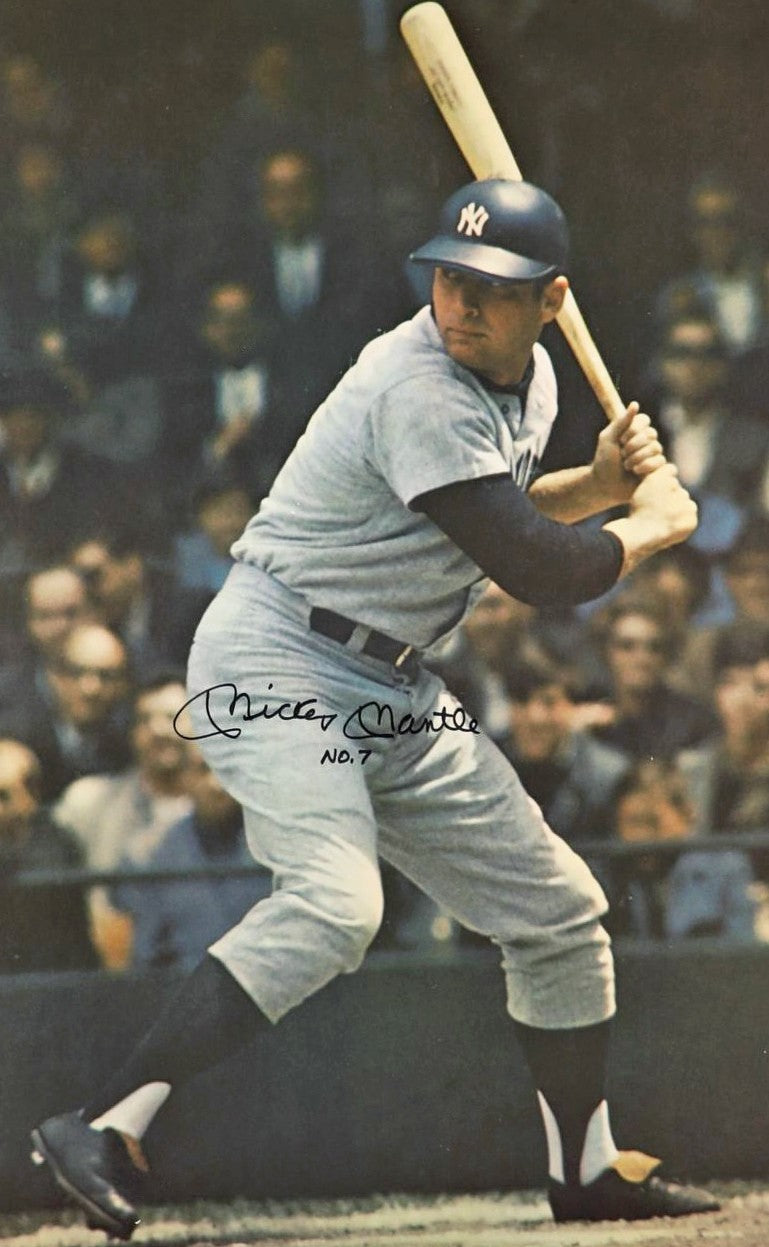 Mickey Mantle Signed Sports Illustrated Poster, Oversized Photo. Auto Beckett1