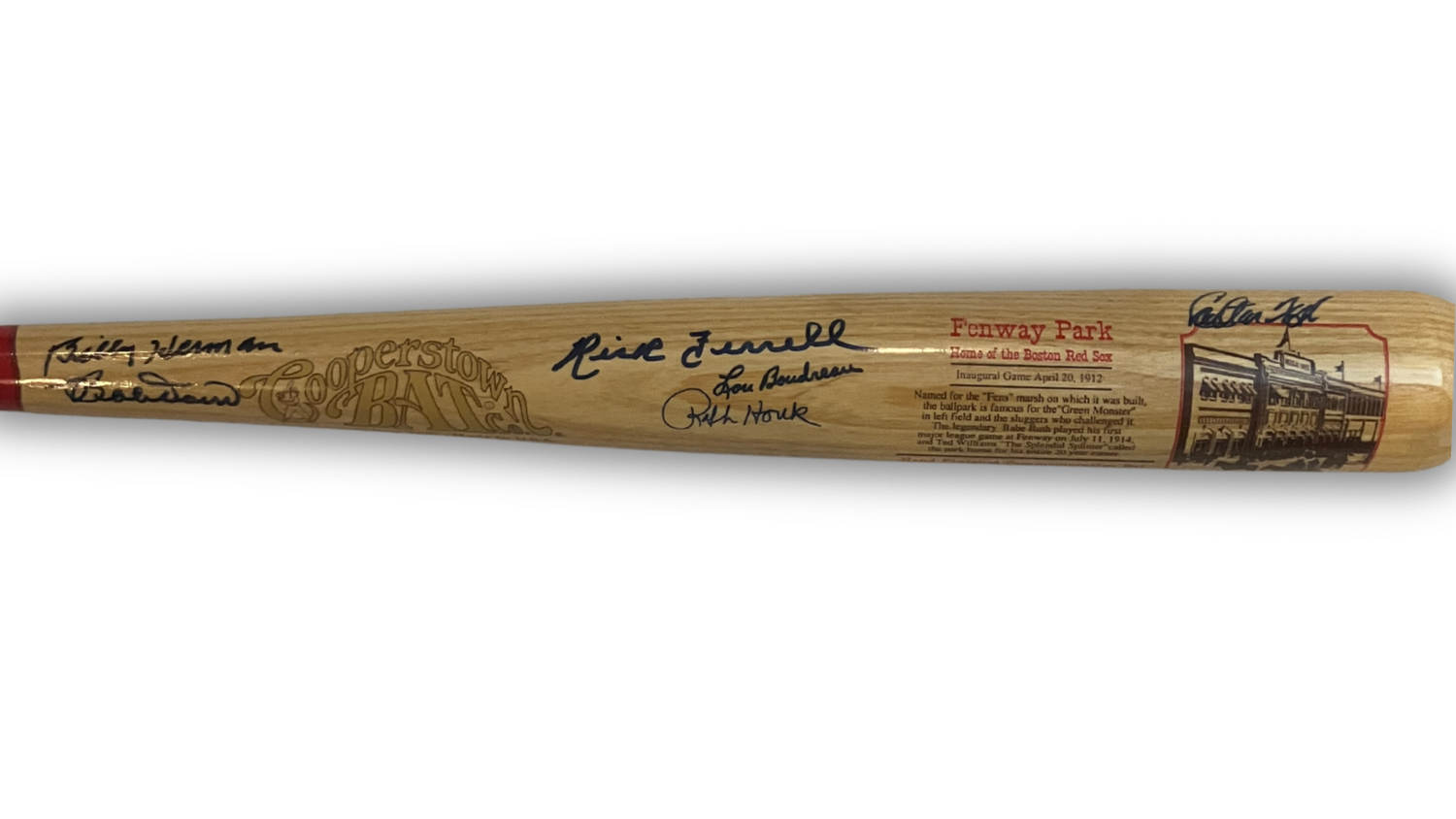 Ted Williams Multi Signed Fenway Park, Boston Red Sox Greats Baseball Bat. JSA3