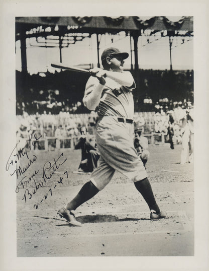 Babe Ruth Signed &amp; Inscribed 8x10 Photo, NY Yankees. Auto PSA1