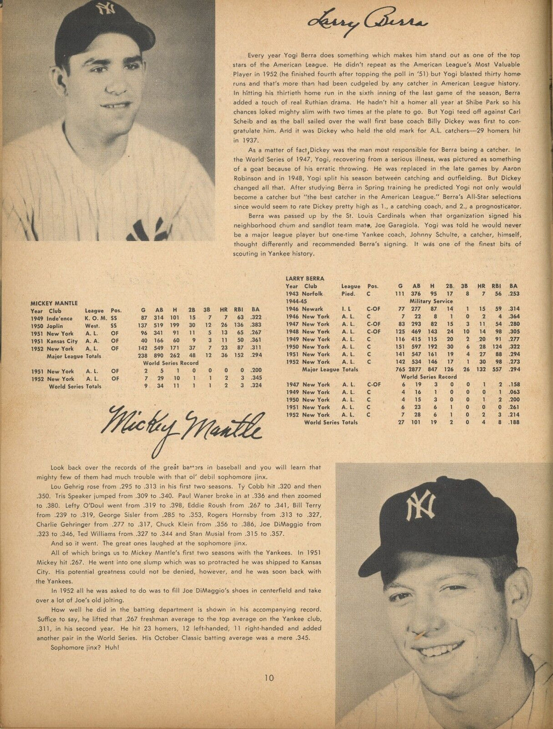 1953 Yankees Sketch Book/Yearbook