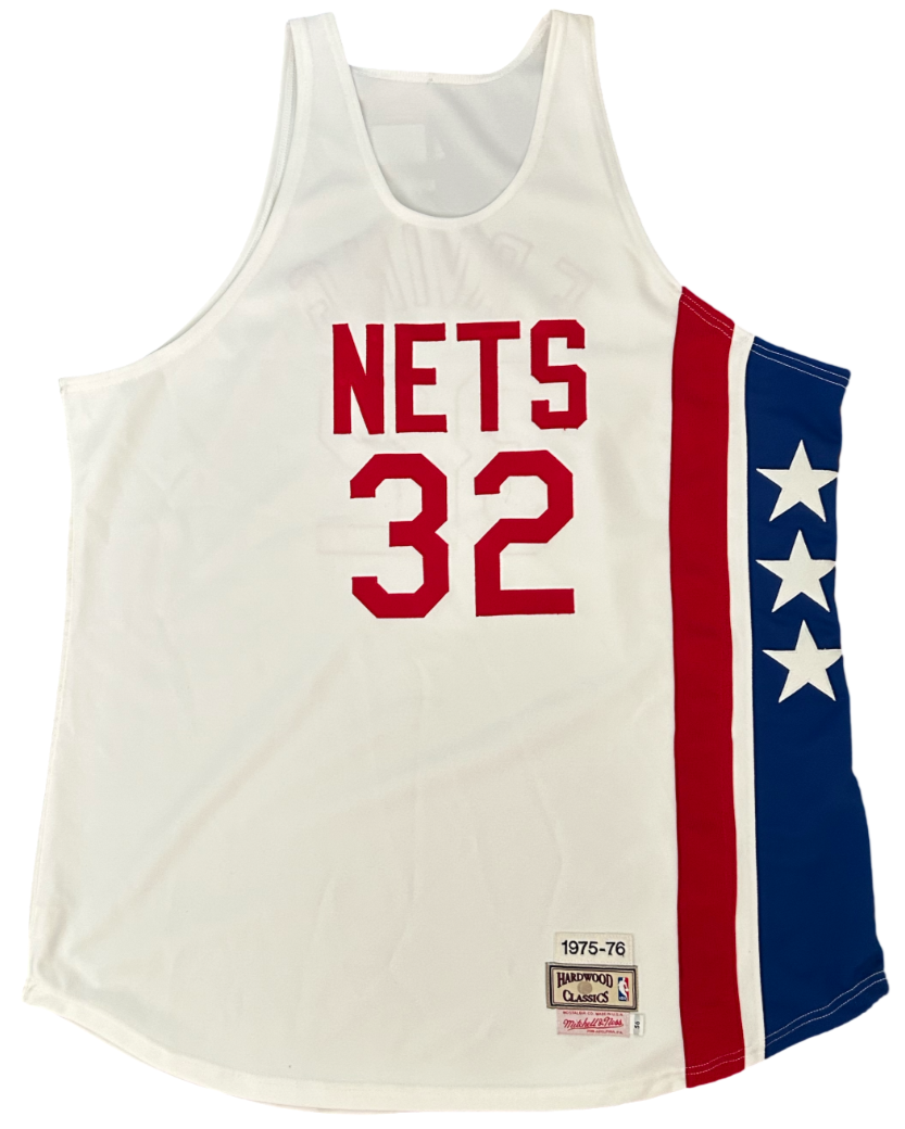 Julius Erving Dr. J Signed Jersey. NY Nets White Mitchell Ness Size 54 JSA2
