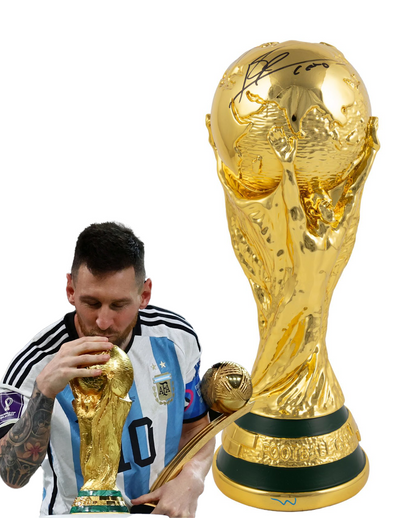 Lionel Messi Signed World Cup Trophy. 2022 Argentina Champs. BAS Beckett0