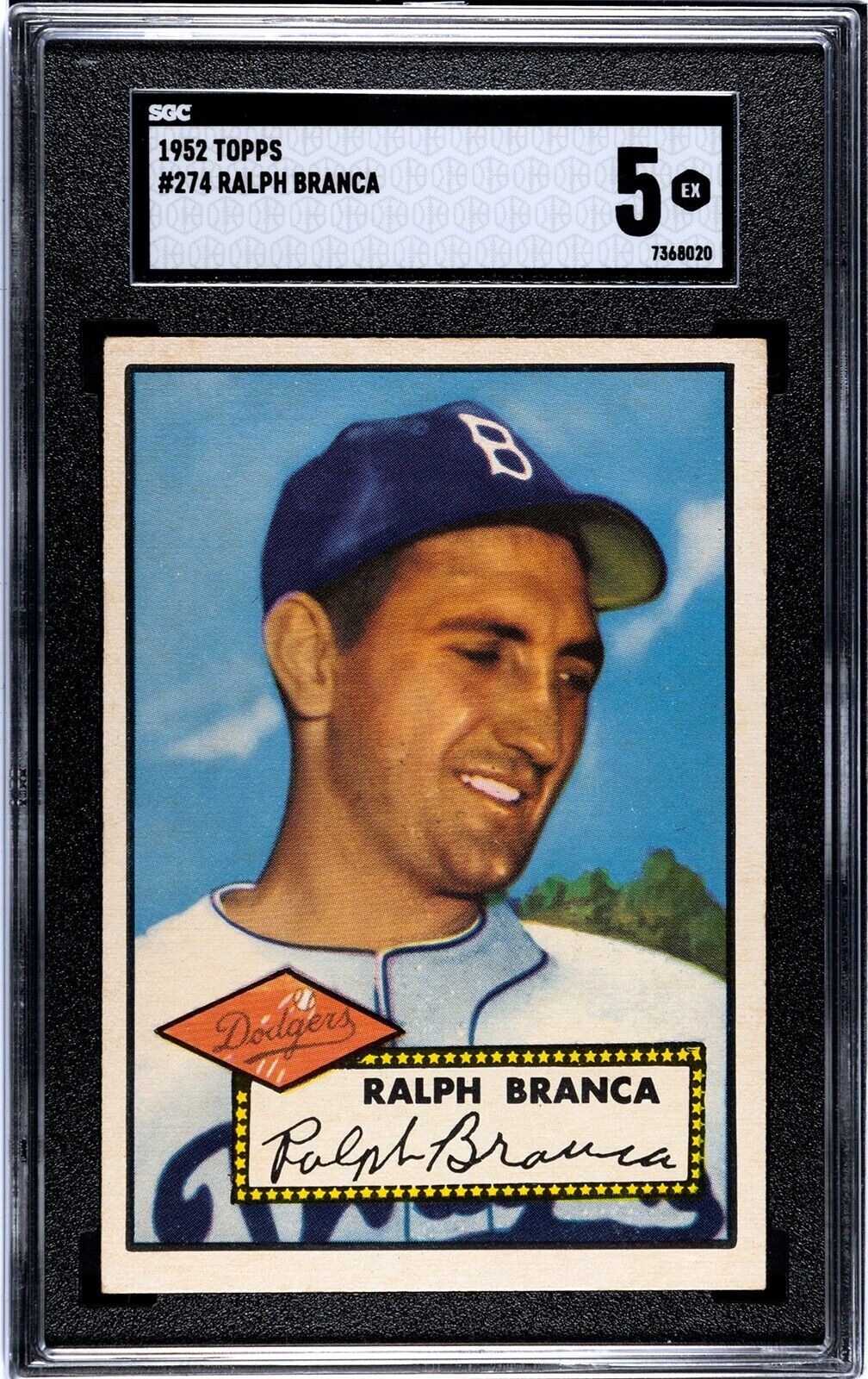 1952 Topps Ralph Branca. SGC 5