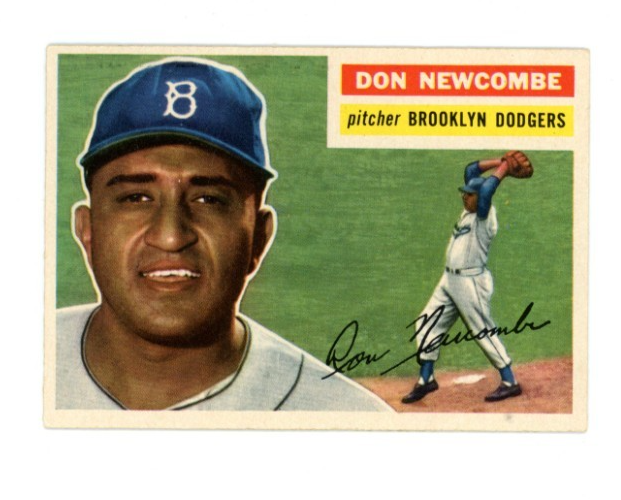 1956 Topps Don Newcombe Gray Back0