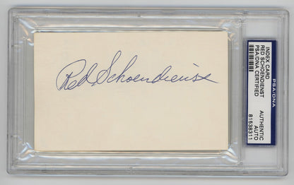 Red Schoendienst Signed Index Card. PSA. St. Louis Cardinals Hall of Famer0