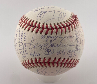 World Series MVP Signed Inscribed Baseball. Jeter, Reggie. 24 Sigs, LE /125. JSA0