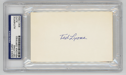 Ted Lyons Signed Index Card. PSA. Chicago White Sox Hall of Famer0