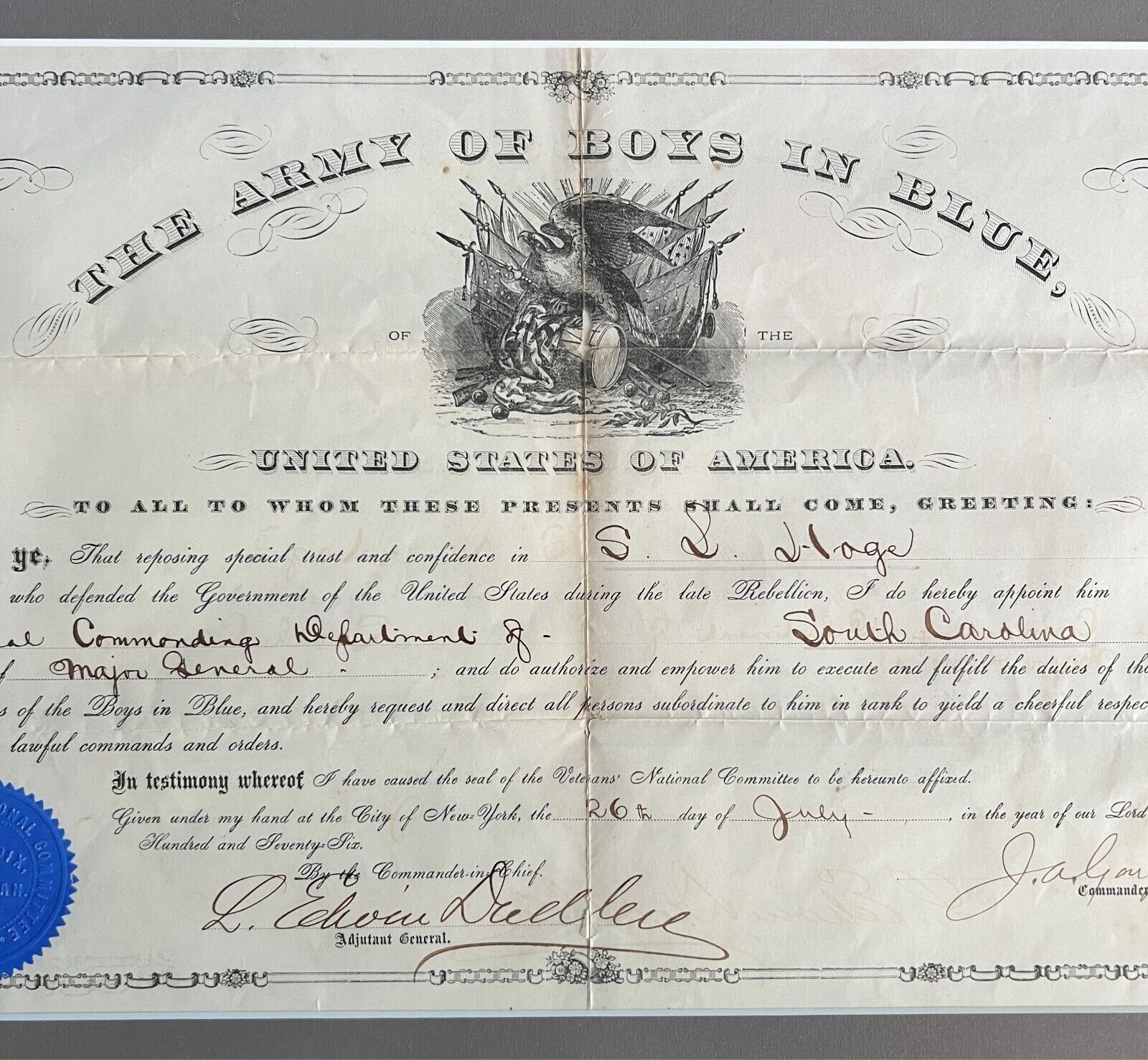 President James A. Garfield Signed Document Display. JSA LOA