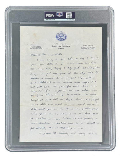 Rare Jackie Robinson Handwritten &amp; Signed Letter to Elston Howard. PSA2