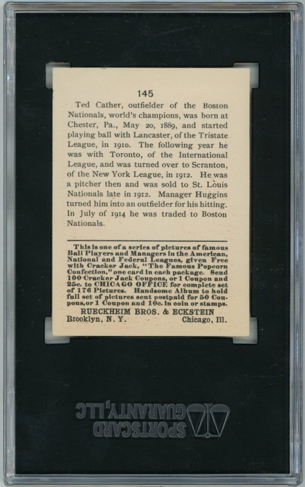 1915 Cracker Jack Ted Cather SGC 71