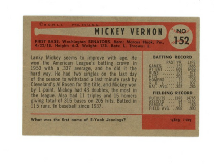 1954 Bowman Mickey Vernon1