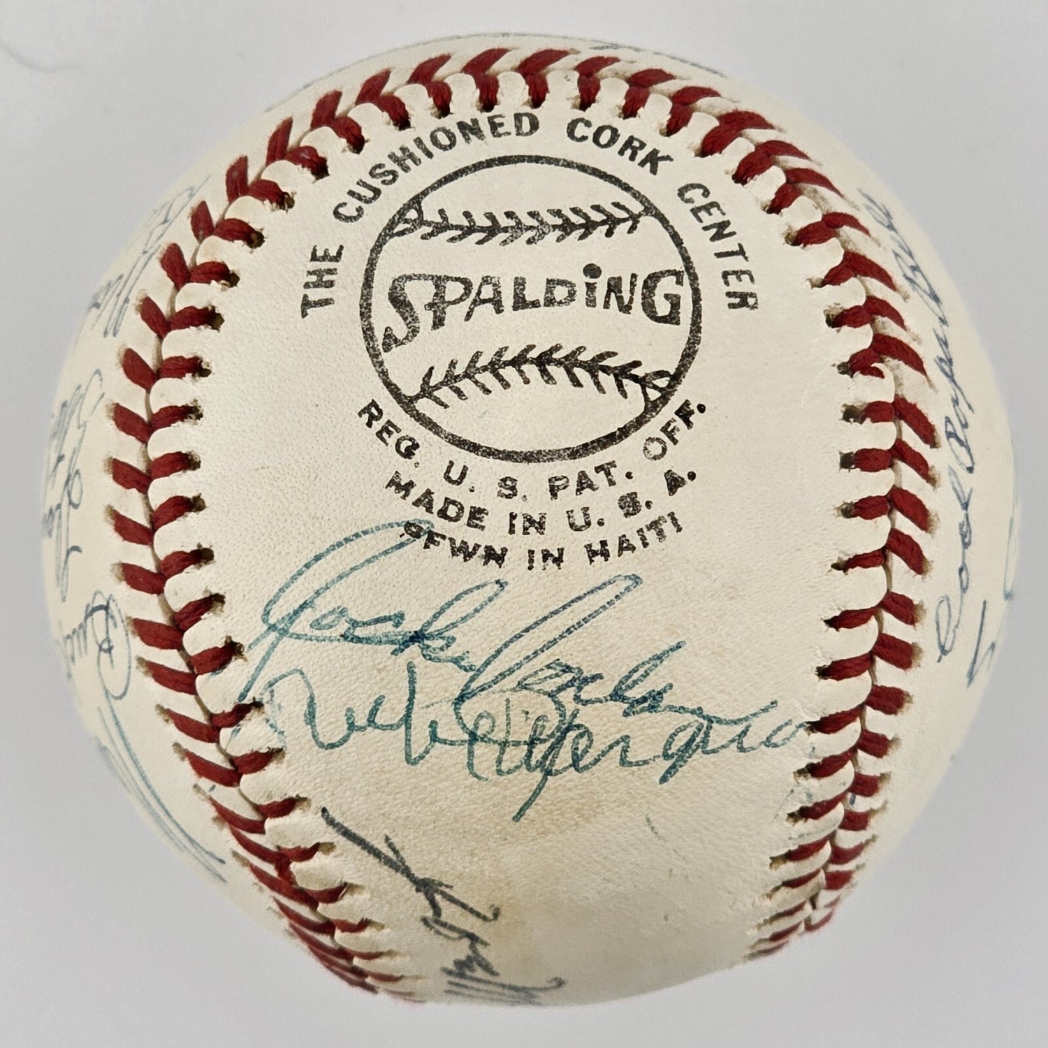 1970s Hall of Fame Signed Baseball. 18 Sigs. Marquard, Cronin, Hoyt, Grimes. PSA2