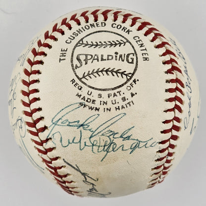 1970s Hall of Fame Signed Baseball. 18 Sigs. Marquard, Cronin, Hoyt, Grimes. PSA2