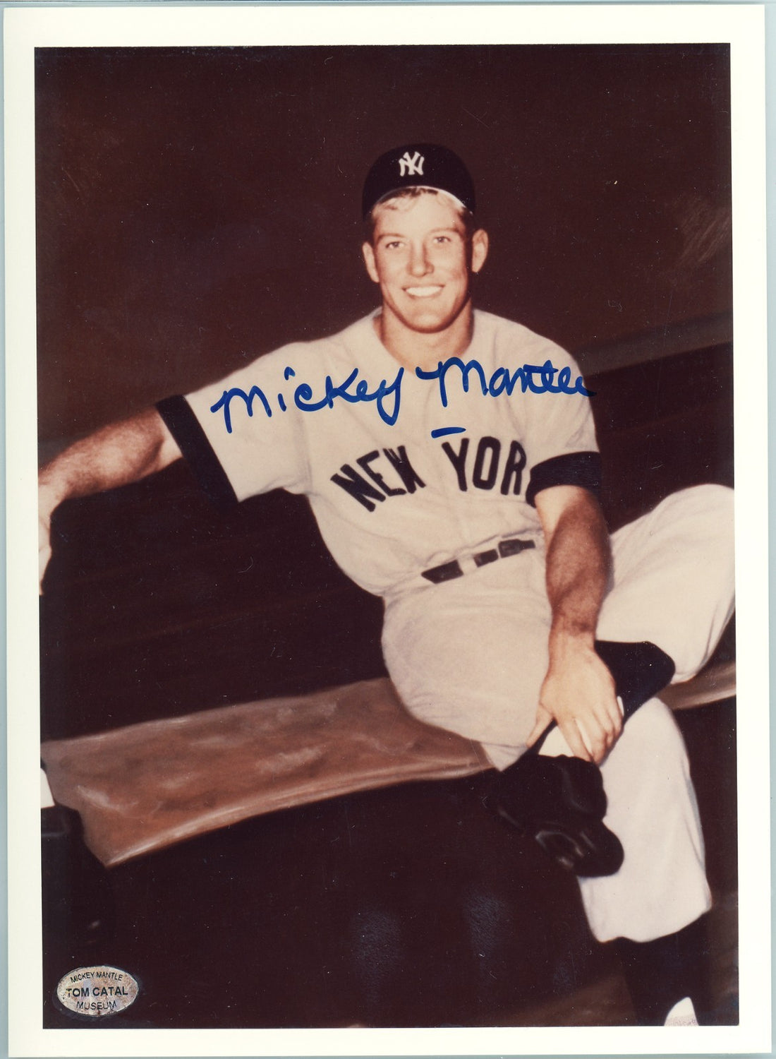 Mickey Mantle Signed Photo, Rookie Signature Style. Gem Mint 10 PSA1