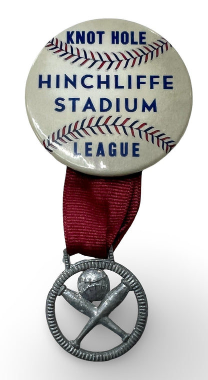Hinchliffe Stadium Knot Hole Gang Hanger Pinback. NY Black Yankees &amp; NY Cubans0