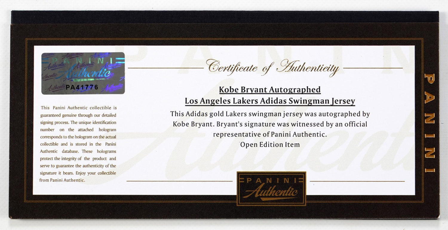 Kobe Bryant Signed Los Angeles Lakers Jersey. Panini COA3