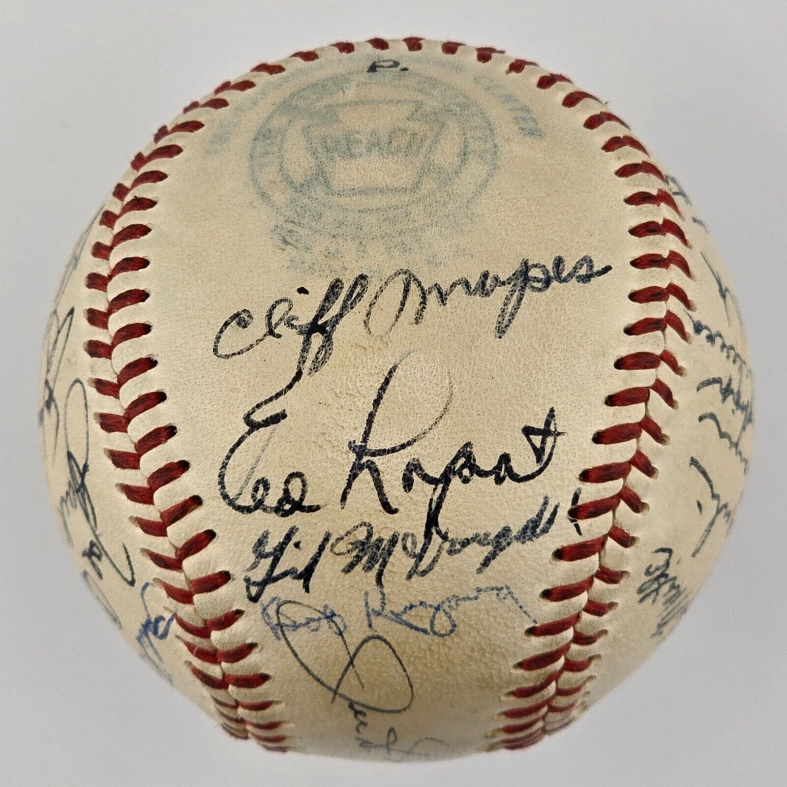 1951 New York Yankees Team Signed Baseball. Rookie Mantle Signature. PSA/DNA LOA