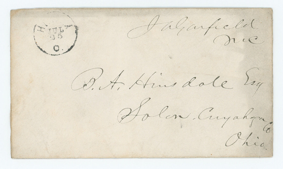 1865 President James Garfield Free Frank Signed  and Handwritten Envelope. JSA