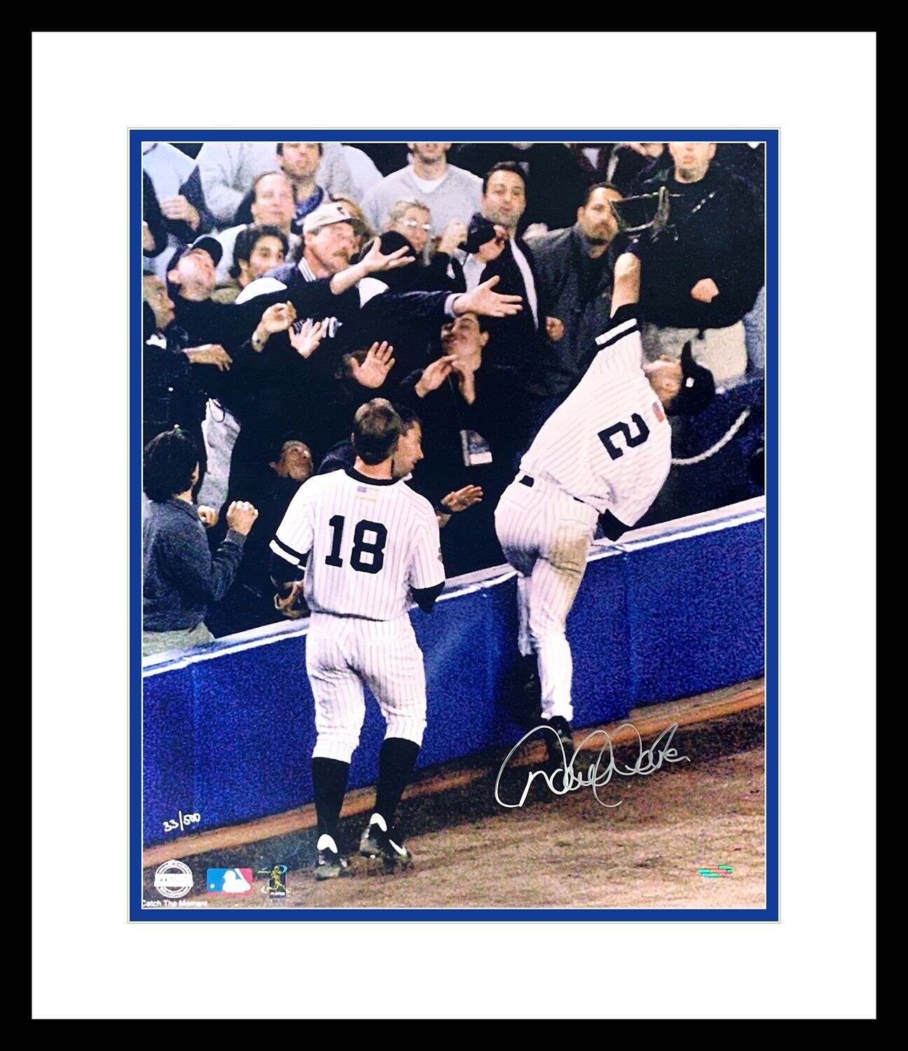 Derek Jeter Signed 16x20 Photo, 2001 ALDS The Dive. LE /500. Auto Steiner