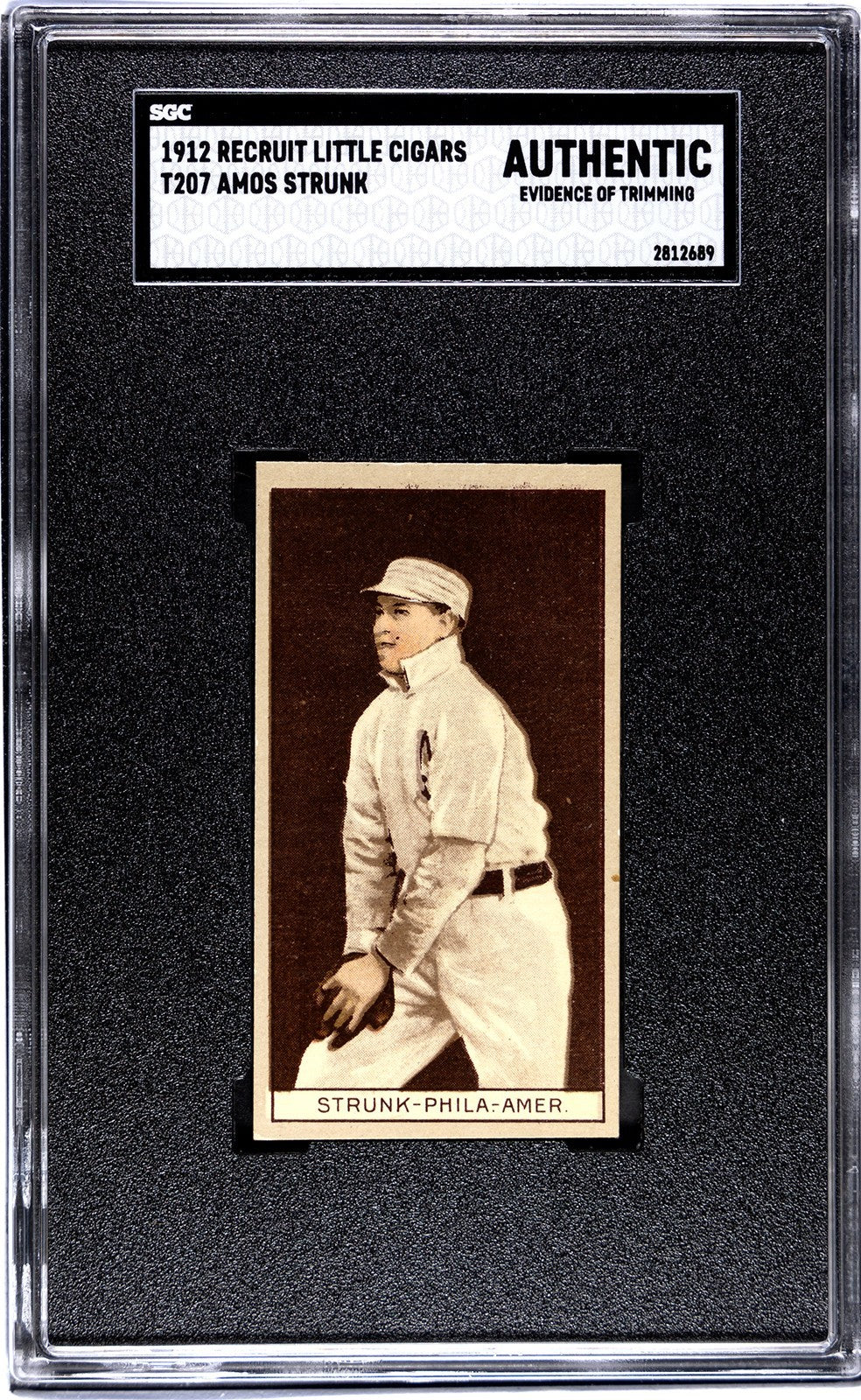 1912 Recruit Little Cigars T207 Amos Strunk SGC Authentic0
