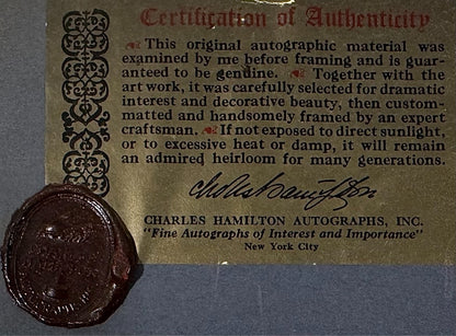President Franklin D. Roosevelt FDR Signed Photograph. Charles Hamilton. PSA4