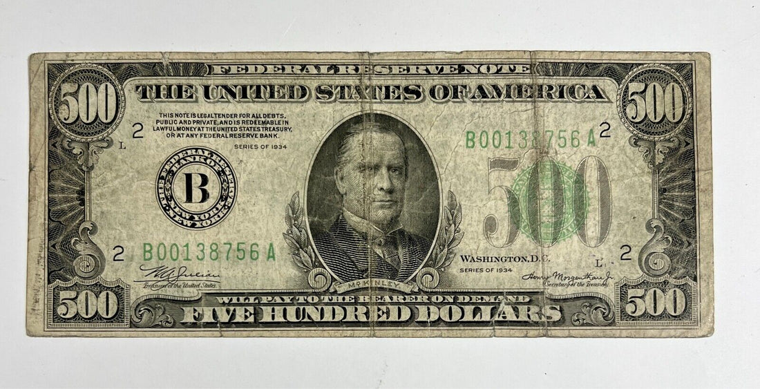 1934 $500 Federal Reserve Note, New York District