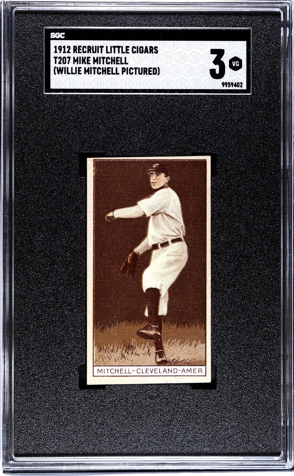 1912 Recruit Little Cigars T207 Mike Mitchell SGC 30