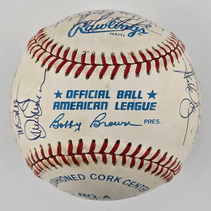 1990 Oakland Athletics Signed Ball. LaRussa, Eckersley. 28 Sigs. W.S Champs. JSA5